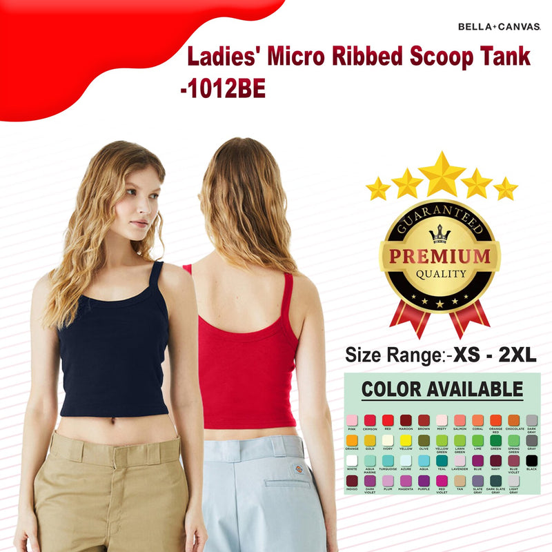 Bella + Canvas® Ladies' Micro Ribbed Scoop Tank