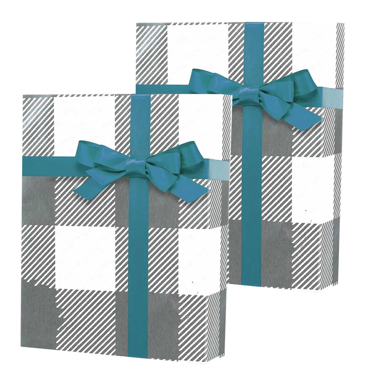 Plaid Christmas Wrapping Paper Silver Metal Lumberjack 30 ''x833 '