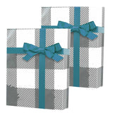 Plaid Christmas Wrapping Paper Silver Metal Lumberjack 30 ''x833 '