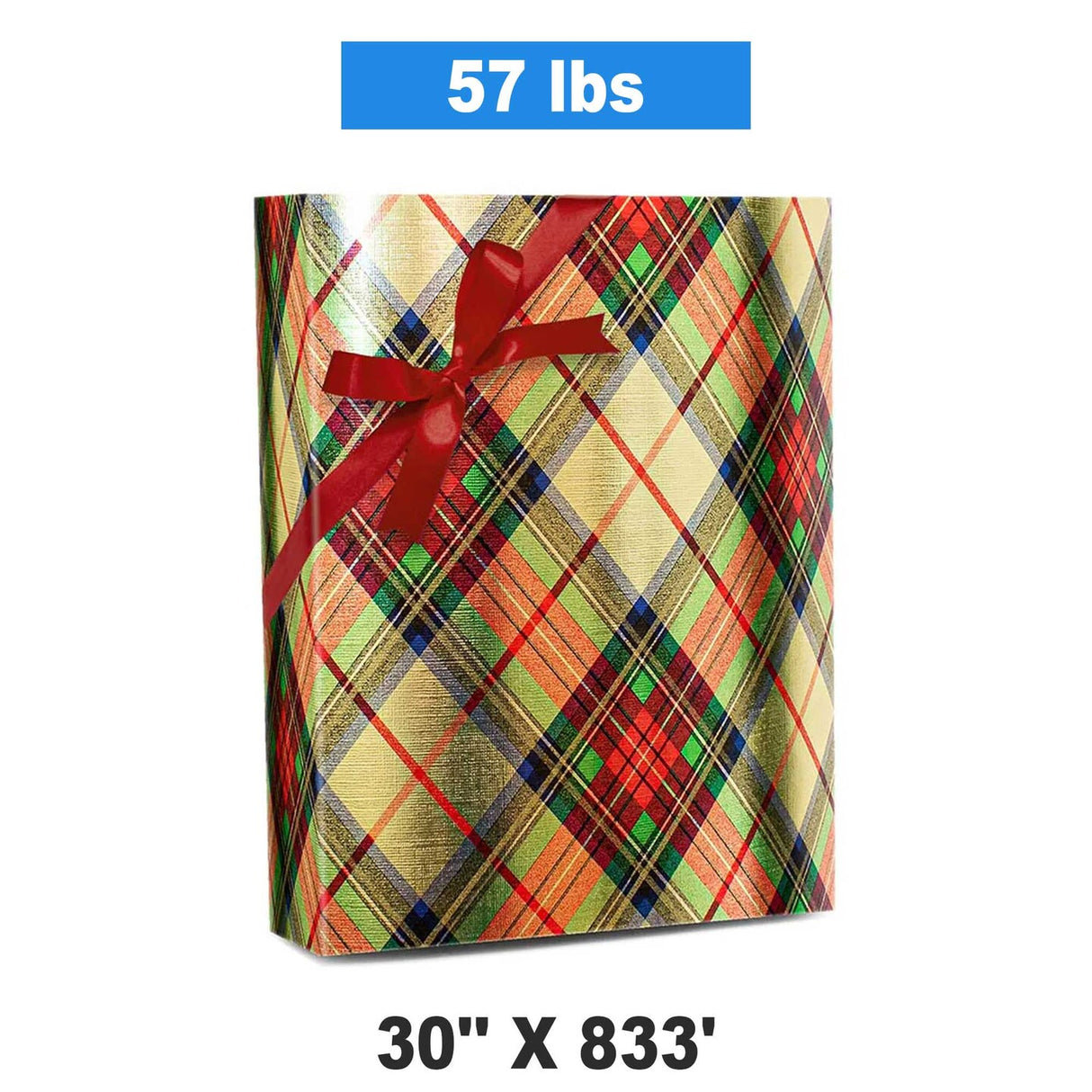 Plaid Christmas Wrapping Paper Traditional Gold Plaid 30 ''x833 '