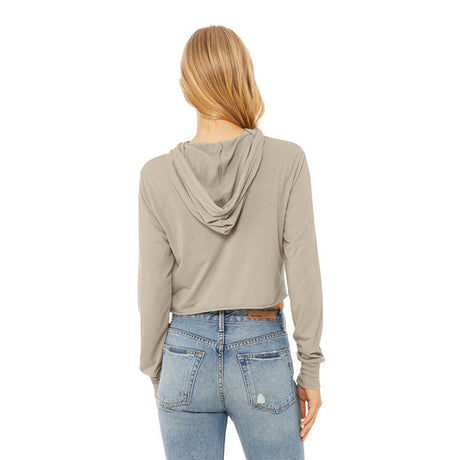 BELLA + CANVASÂ Ladies Cropped Long Sleeve Hooded T Shirt - S