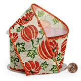 Pumpkin Patch Natural Wired Ribbon 2.5" x 10 Yards