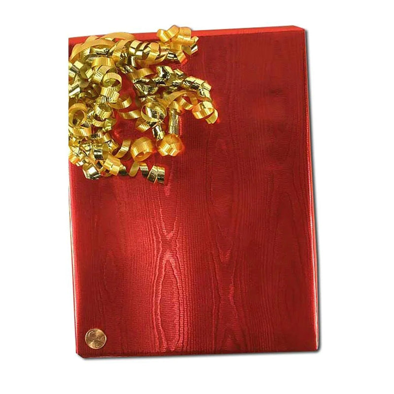 Red Watercolor Embossed Metallic Wrapping Paper 30" x 417" Roll