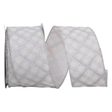 Textured Diamond Block Design Wired Ribbon 2.5" x 10 Yards