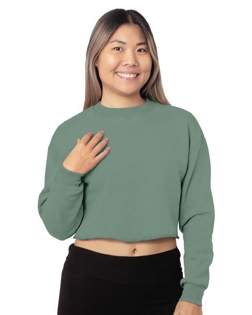 Bayside ® Ladies Usa Made Cropped Crewneck Sweatshirt