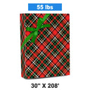 Plaid Christmas Wrapping Paper Red / Gold Holographic Plaid 30 '' × 208 '