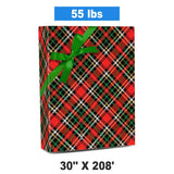 Plaid Christmas Wrapping Paper Red / Gold Holographic Plaid 30 '' × 208 '