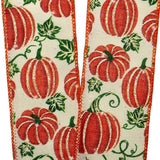 Pumpkin Patch Natural Wired Ribbon 2.5" x 10 Yards