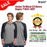 Next Level® Unisex Tri Blend Crewneck 3/4-Sleeve Raglan T-Shirt