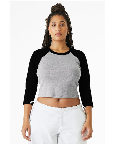 Bella + Canvas® Ladies Micro Ribbed Three Quarter Raglan Baby T Shirt