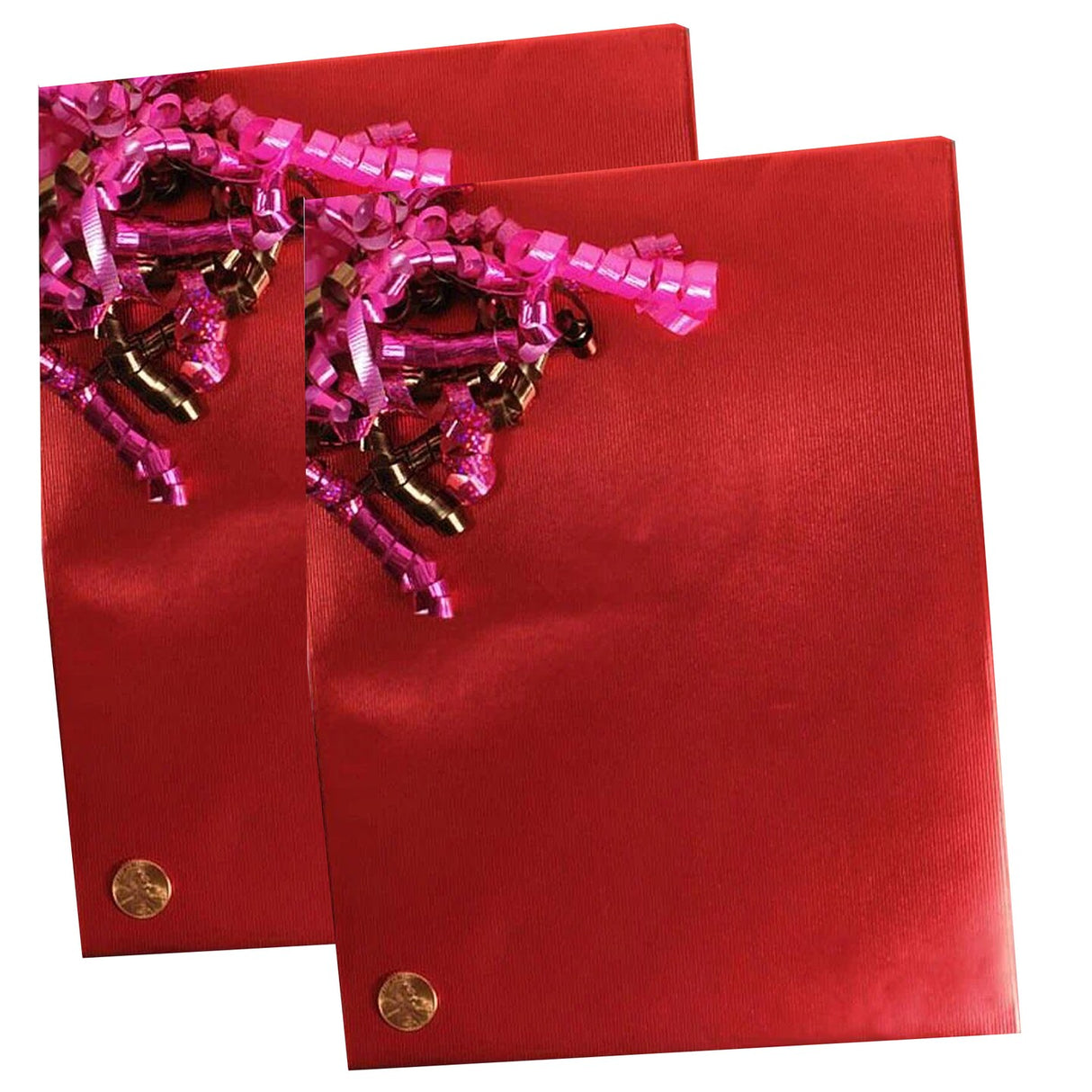 Cranberry Red Embossed Metallic Wrapping Paper 24" x 833" Jumbo Roll