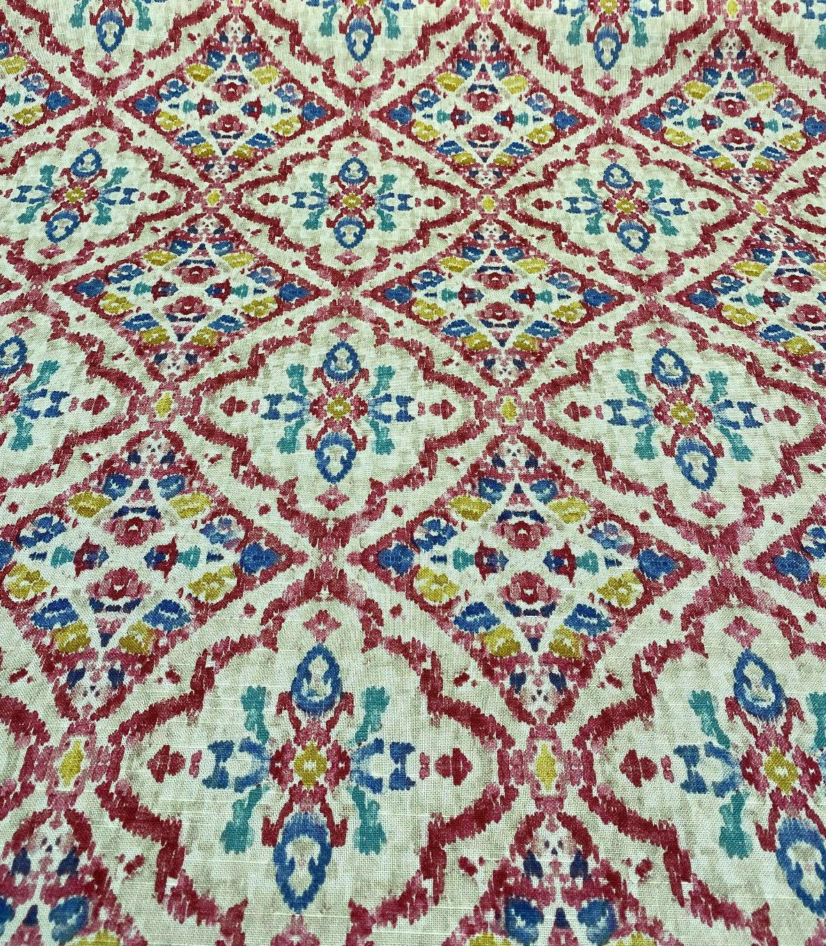 Kelly Ripa Home Seen & Heard Cotton Duck Fabric - Petunia, Pink/Orange/Yellow/Blue/Cream, 54" Width (1 Yard)