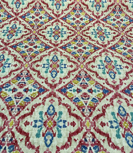 Kelly Ripa Home Seen & Heard Cotton Duck Fabric - Petunia, Pink/Orange/Yellow/Blue/Cream, 54" Width (1 Yard)