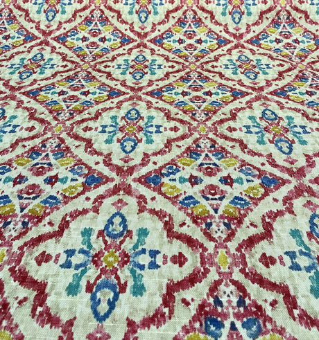 Kelly Ripa Home Seen & Heard Cotton Duck Fabric - Petunia, Pink/Orange/Yellow/Blue/Cream, 54" Width (1 Yard)