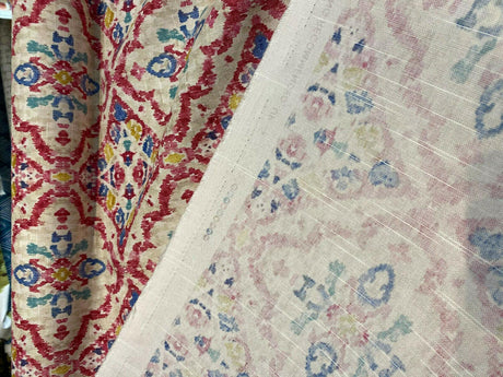 Kelly Ripa Home Seen & Heard Cotton Duck Fabric - Petunia, Pink/Orange/Yellow/Blue/Cream, 54" Width (1 Yard)