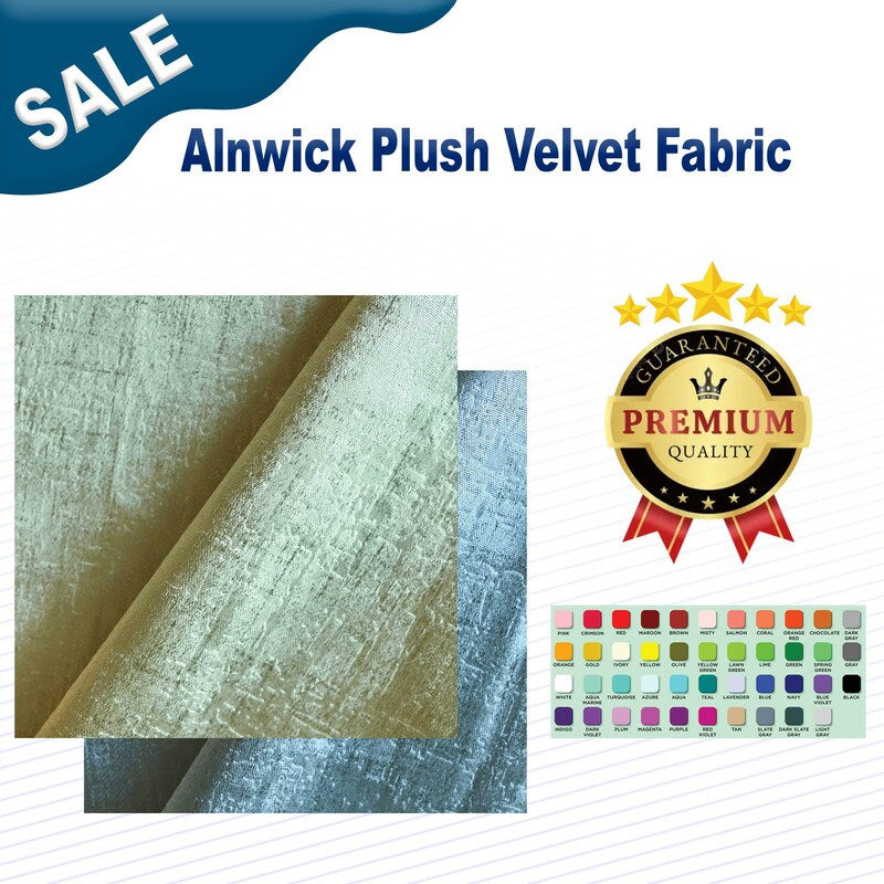 1 Yard Alnwick Plush Velvet Fabric