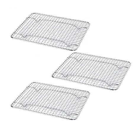Chrome Plated Footed Wire Pan Grate 5 x 10 Third Size