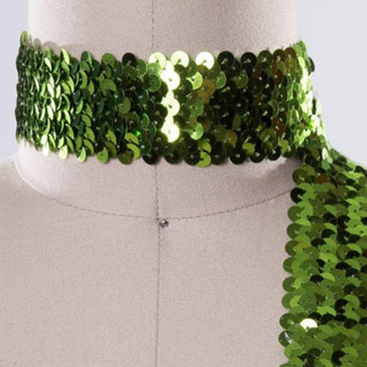 1 Yard Seaweed Green Stretch Sequins Trim Headband Stretch 1 Inch