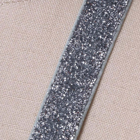 2 Yards Silver Glitter Elastic Trim 5/8" Stretchy Headband Elastic