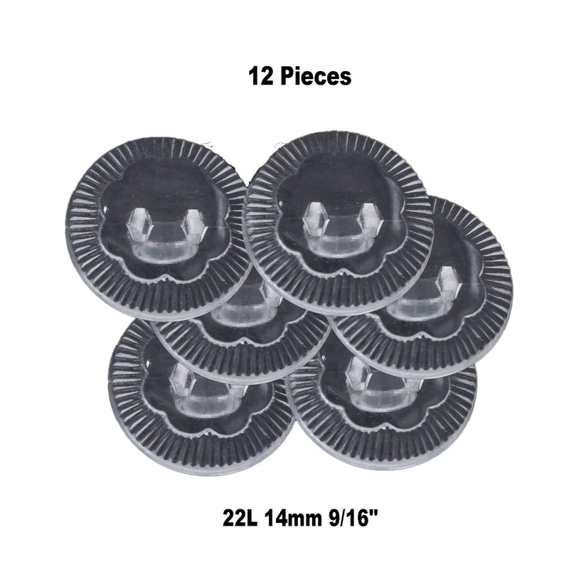 12 Pieces Clear Subtle Flower Design Buttons 9/16 Inch