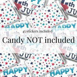 AmandaCreation 4th of July Party Mini Candy Bar Wrappers 45 Pieces