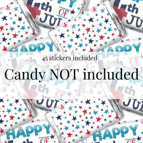 AmandaCreation 4th of July Party Mini Candy Bar Wrappers 45 Pieces