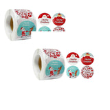 Wrapables Christmas Stickers Label Roll Holiday Stickers 500 Pc Red & White