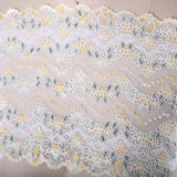 1 Yard 7" Lemony Flowers Stretch Lace Trim Vintage Style Wedding DIY Sewing Decoration