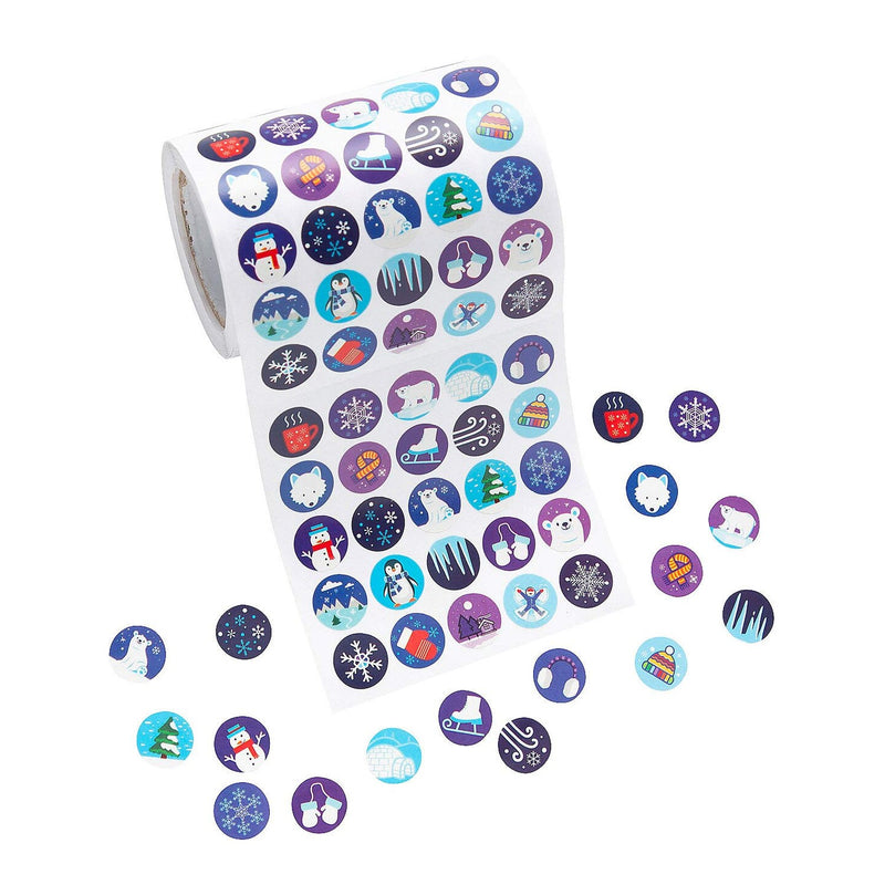 Mini Winter Sticker Roll 1000 Pieces