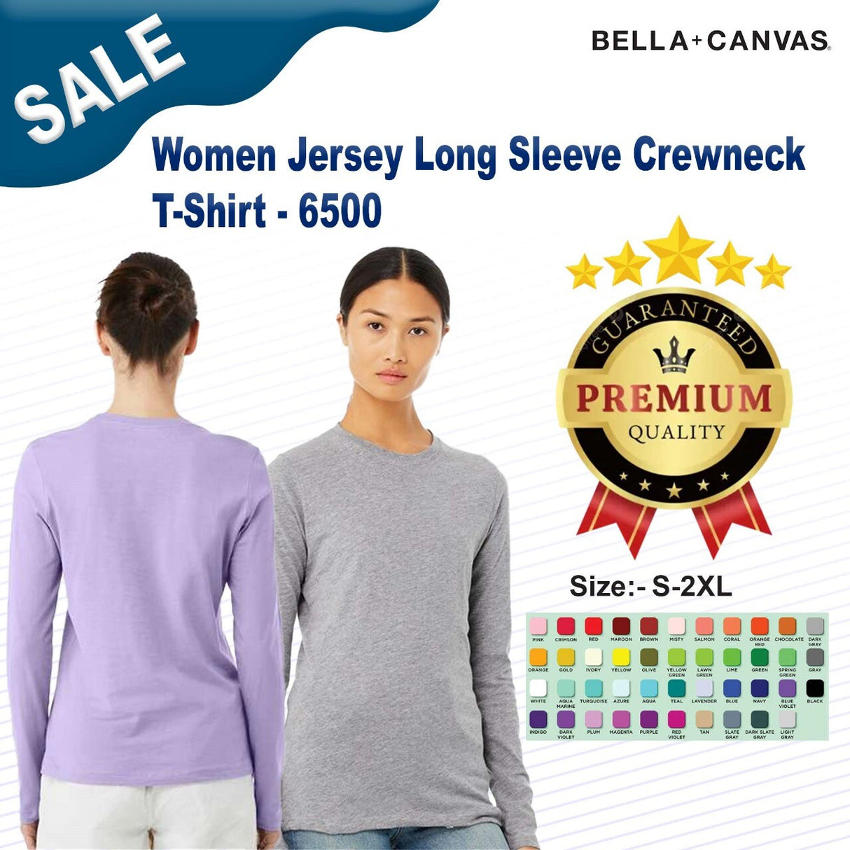 BELLA + CANVAS® Women Jersey Long Sleeve Crewneck T-Shirt