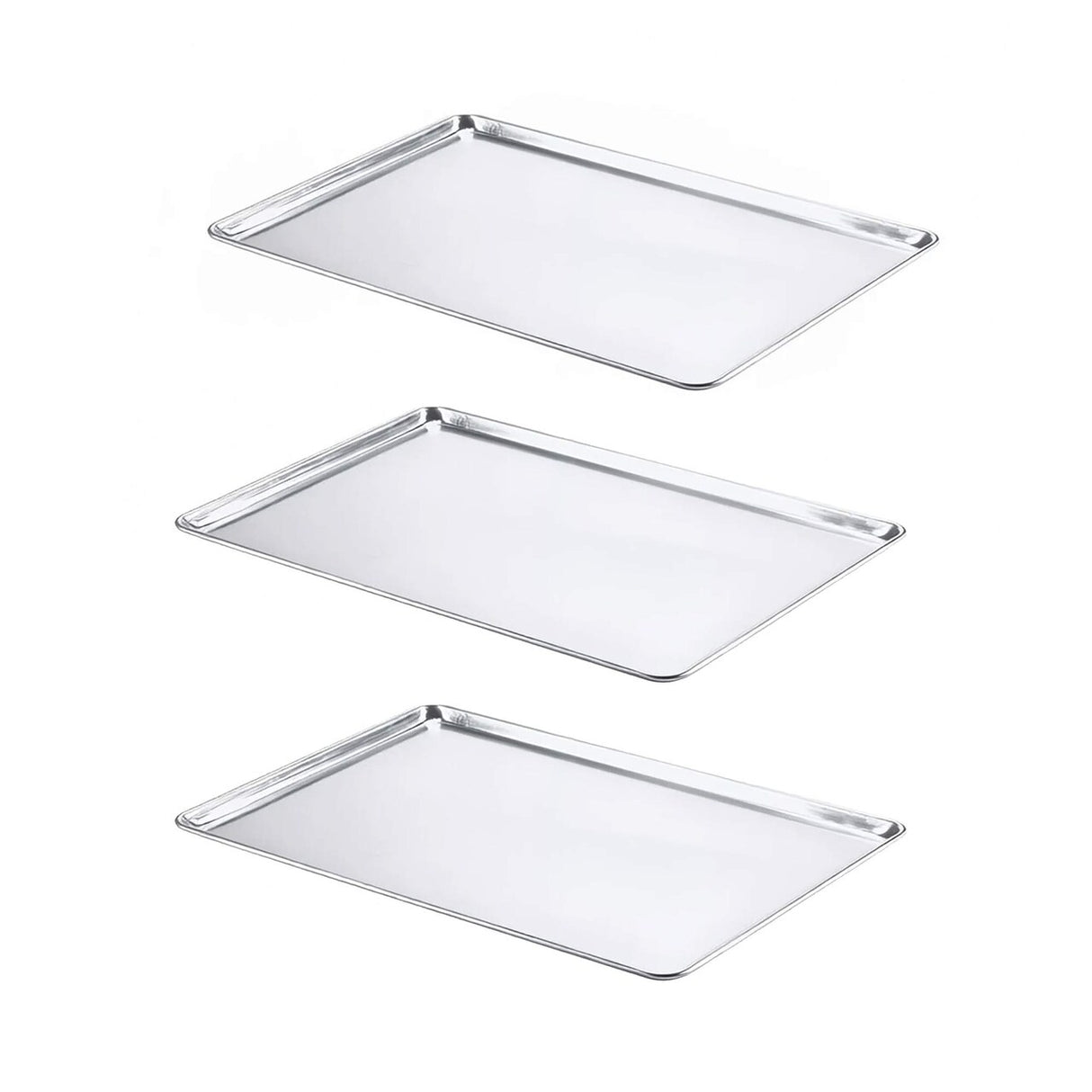 21" L x 15" W x 1" H Two-Third Size Bun Pan 20 Gauge Aluminum