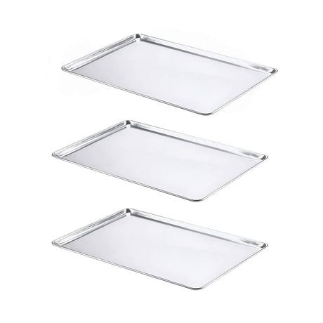 21" L x 15" W x 1" H Two-Third Size Bun Pan 20 Gauge Aluminum