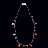 33" Patriotic Light-Up Flags with Stars Necklace 6 Pieces