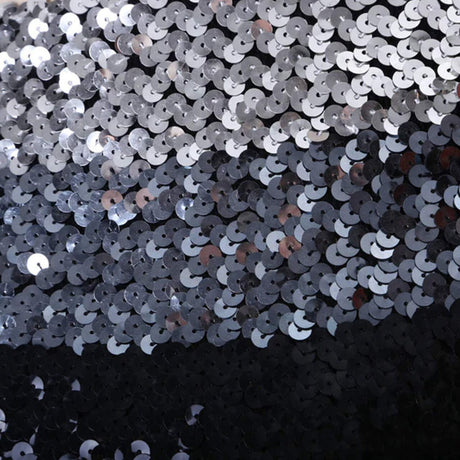 1 Yard 6.25" Silver, Gunmetal & Black Ombre Stretch Sequin Ultra Wide Trim