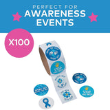 1 1/2" Child Abuse Awareness Paper Sticker Roll 100 Pc