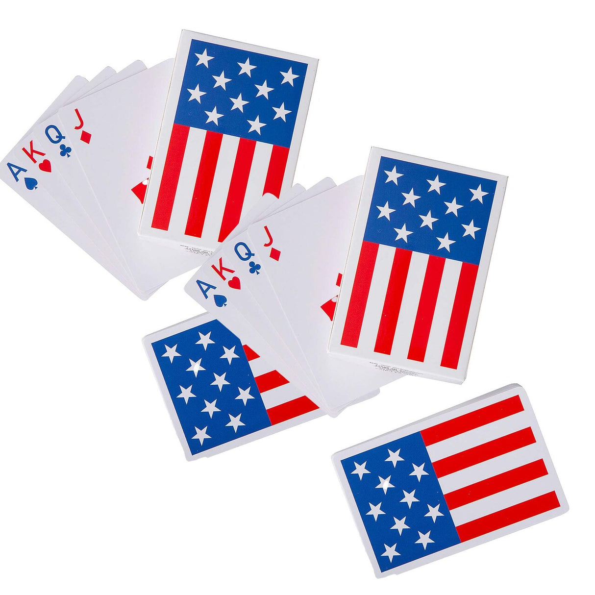 2 1/4" x 3 1/2" Patriotic Red, White & Blue Flag Playing Cards 12 Pieces