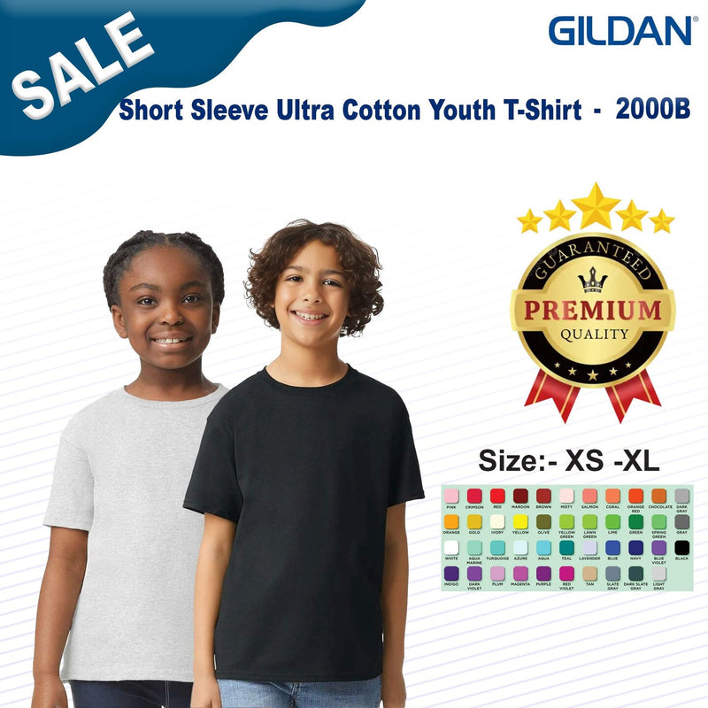 GildanÂ® Short Sleeve Ultra Cotton Crewneck Youth T-Shirt