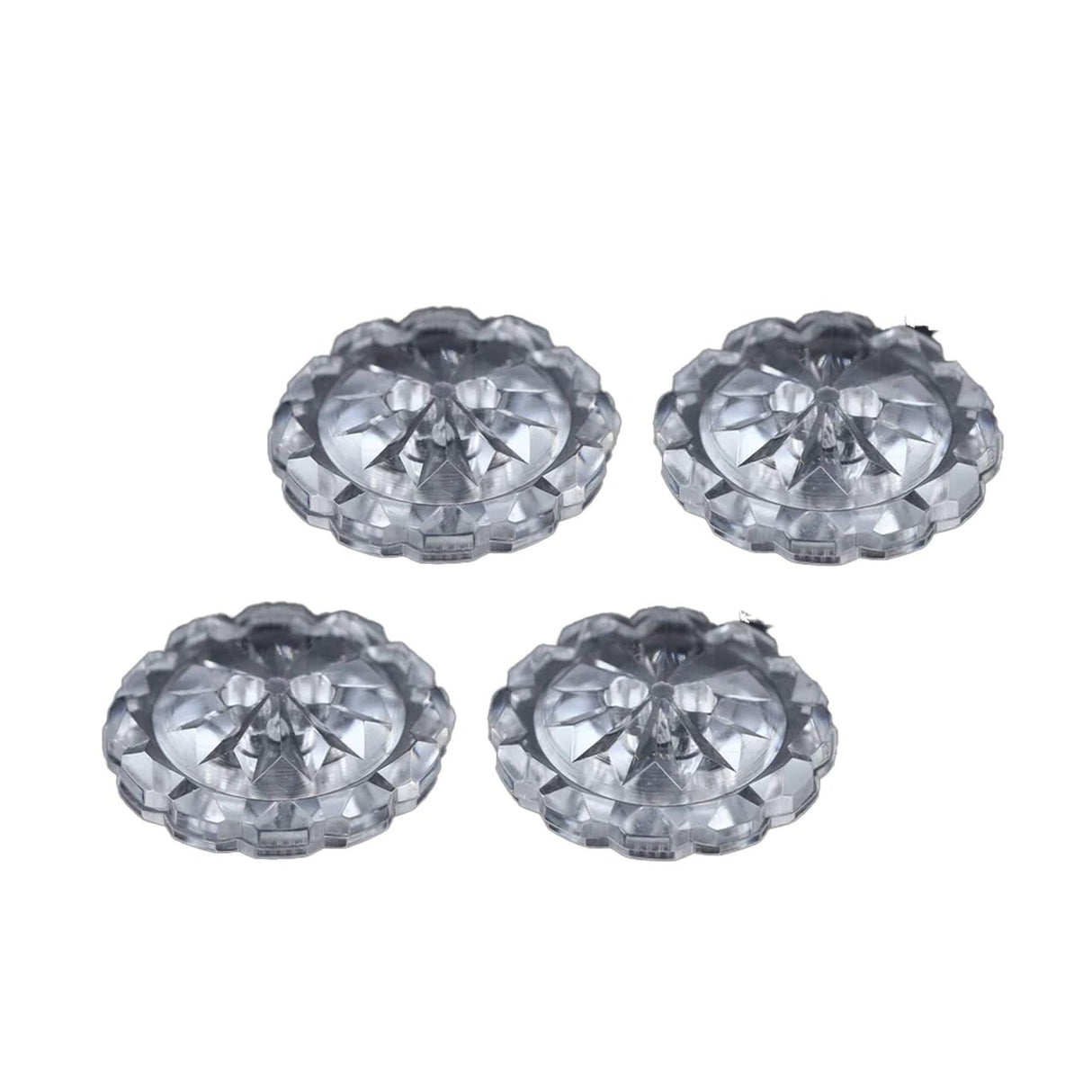 12 Pieces Clear Crystal Cut Buttons Large 15/16 Inch