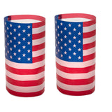 16 1/2" x 9" Patriotic USA Flag-Themed Plastic Lantern Luminary Wraps 12 Pc.