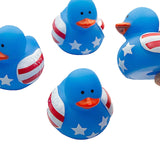 1 1/2" Mini Patriotic US Flag Stars & Stripes Rubber Ducks - 24 Pieces