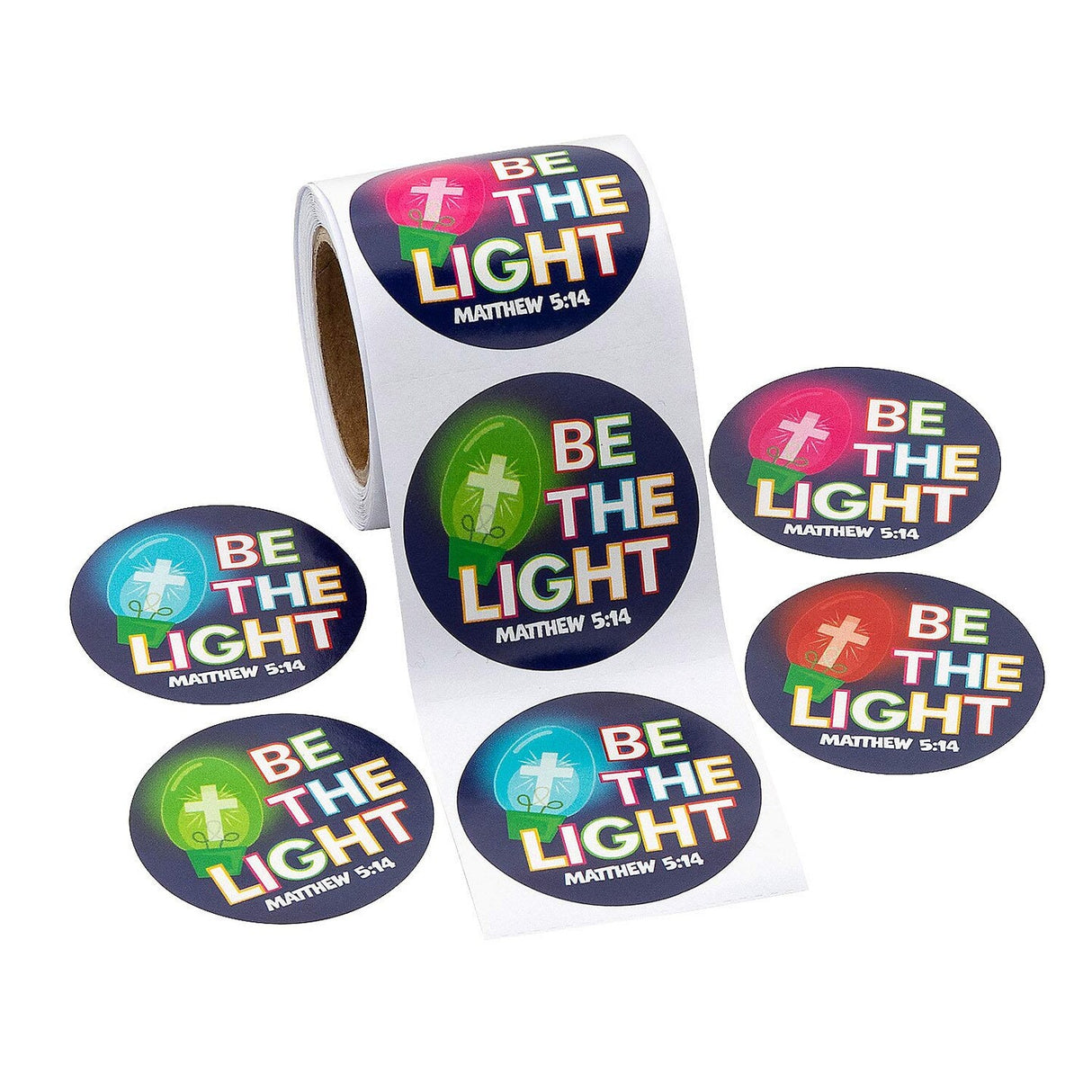 Title: 1 1/2" Religious Christmas Be the Light Sticker Roll 100 Pc