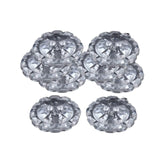 12 Pieces Clear Crystal Cut Buttons Medium 3/4 Inch