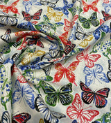 Kelly Ripa Home Social Butterfly Petunia 100 Percent Cotton Fabric - Vibrant Multi Color Butterfly Print, 54" Width (By The Yard)