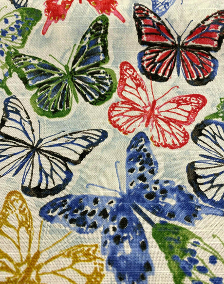 Kelly Ripa Home Social Butterfly Petunia 100 Percent Cotton Fabric - Vibrant Multi Color Butterfly Print, 54" Width (By The Yard)