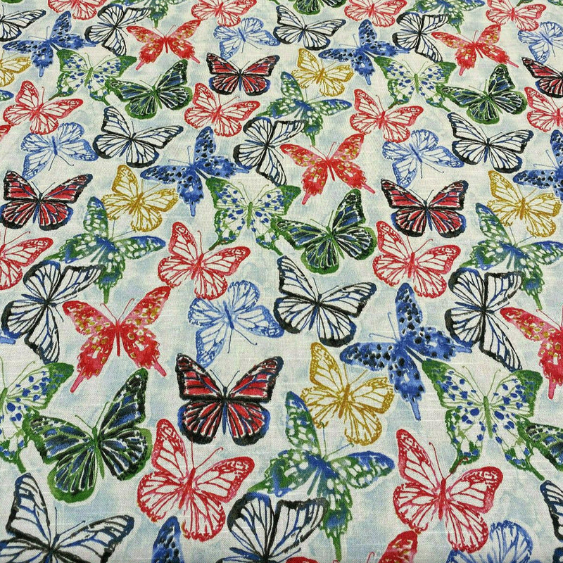 Kelly Ripa Home Social Butterfly Petunia 100 Percent Cotton Fabric - Vibrant Multi Color Butterfly Print, 54" Width (By The Yard)