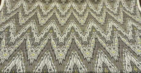 Waverly Williamsburg Bray Linen Fabric - Birch Chevron Flamestitch, 54" Width (1 Yard)