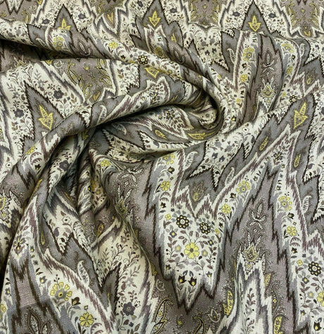 Waverly Williamsburg Bray Linen Fabric - Birch Chevron Flamestitch, 54" Width (1 Yard)