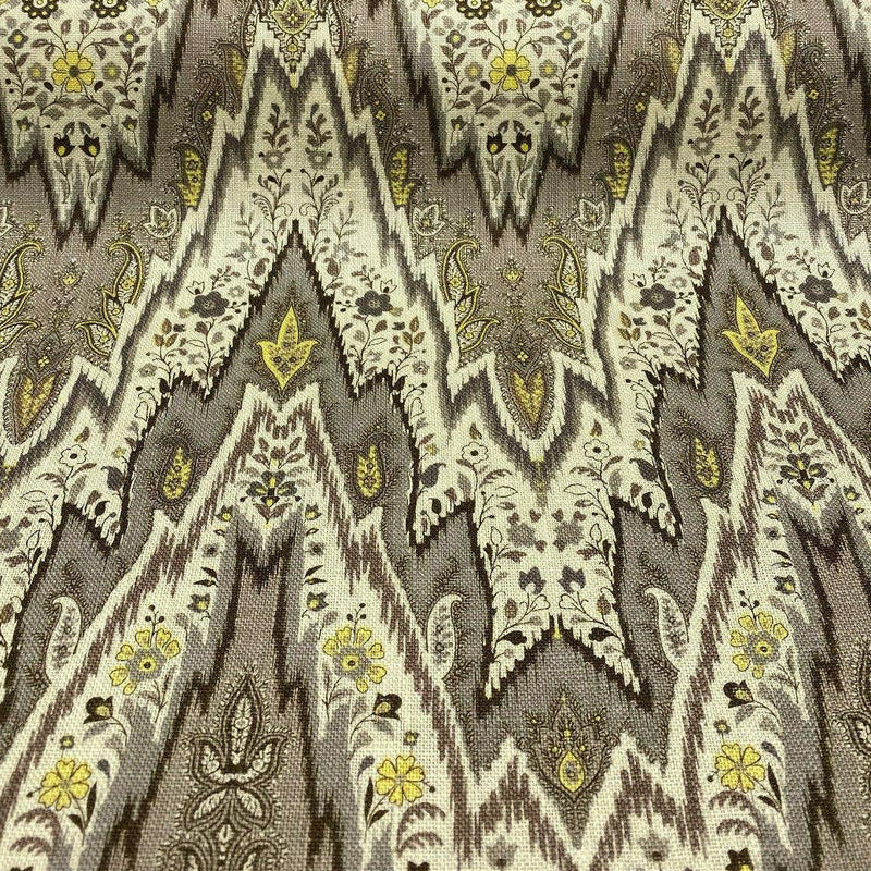 Waverly Williamsburg Bray Linen Fabric - Birch Chevron Flamestitch, 54" Width (1 Yard)