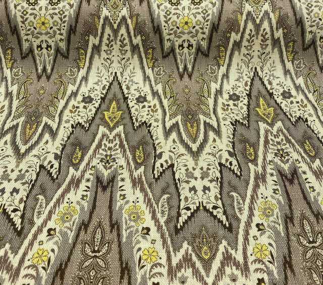 Waverly Williamsburg Bray Linen Fabric - Birch Chevron Flamestitch, 54" Width (1 Yard)
