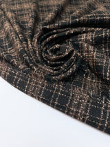 Cotton Bouclé Brown Black Striped